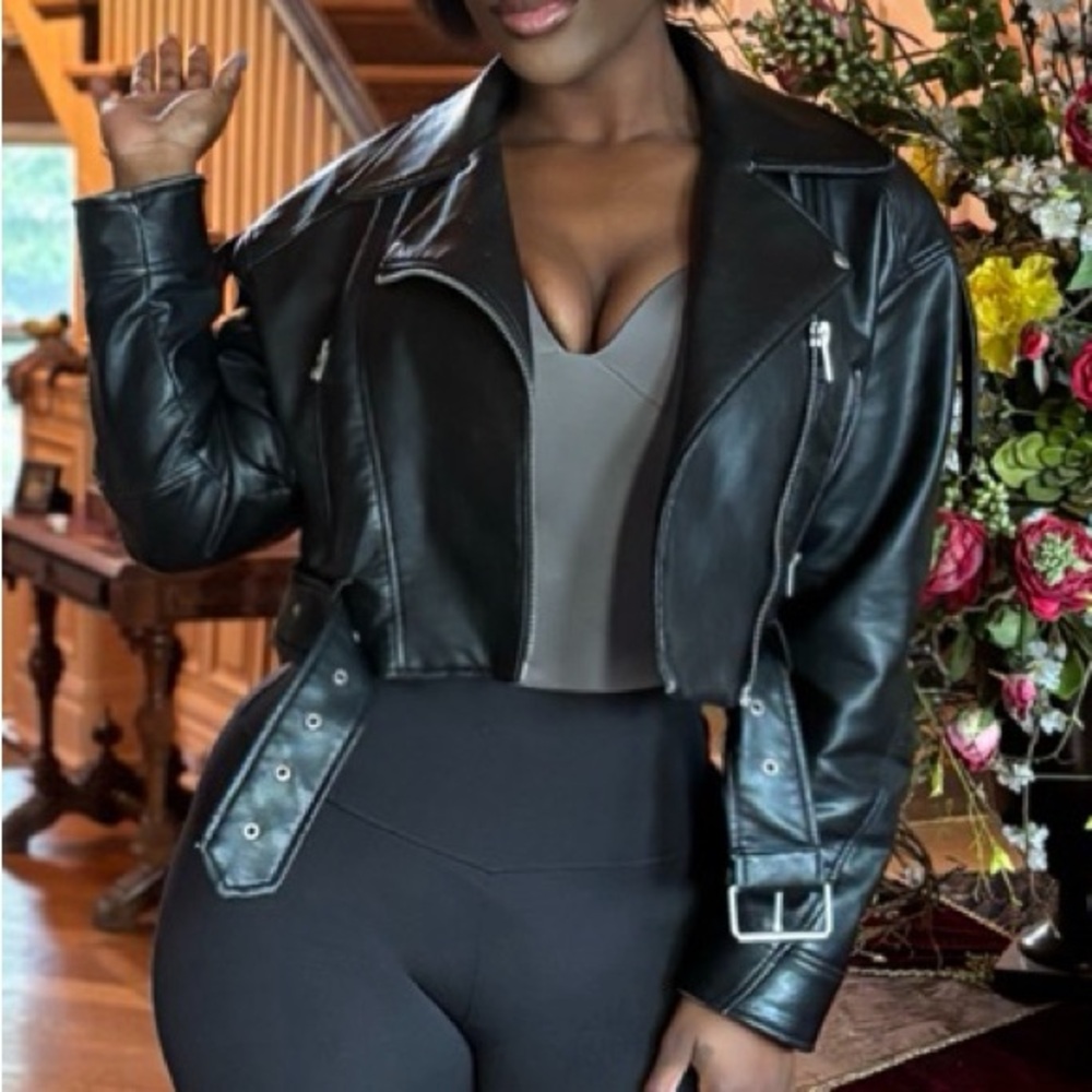 Zara Faux Leather Jacket - Picture 3 of 9